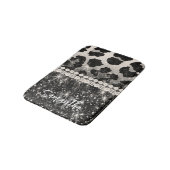 シルバーグリッターレオパード印刷 バスマット (アングル)