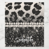 シルバーグリッターレオパード印刷 ワインラベル (シングルラベル)