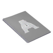 シルバーグリッターレターA ノートブック (右側)