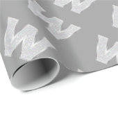 シルバーグリッターレターW ラッピングペーパー (ロールコーナー)