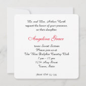 シルバーグリッターレッドサテンSweet sixteen招待状 招待状 (裏面)