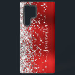 シルバーグリッターレッドフォイルガーリーシグネチャー SAMSUNG GALAXY S22 ULTRAケース<br><div class="desc">フェイクガーリー離れ輝く銀色のグリッターはグラデーション、鮮やかなジュエルトーンの上にフェイク鮮やかな宝石のトーンを鮮やかにブラッシング金属箔。白い書モダン道のフォントにガーリーはエレガント、縦型の装飾的な尾が付いている。カスタマイズフォントのスタイルまたはスパークルのグラフィックを移動して、独自の電話ギアを作成する。余分なきらめき、グリッター、フォイルのデジタルグラフィック要素は、写真のようなプリント。</div>