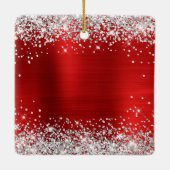 シルバーグリッターレッドフォイル30歳の誕生日 セラミックオーナメント (裏面)