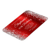 シルバーグリッターレッドフォイル40thバースデーキープサケ マグネット (左側)