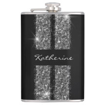 シルバーグリッターレースストライプカスタムパーソナライズされた