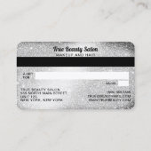 シルバーグリッターロゴクレジットカードギフト券 名刺 (裏面)