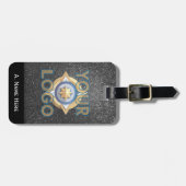 シルバーグリッターロゴラグジュアリービジネスブランディングシック ラゲッジタグ (正面横)