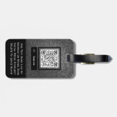 シルバーグリッターロゴラグジュアリービジネスブランディングシック ラゲッジタグ (裏面横)