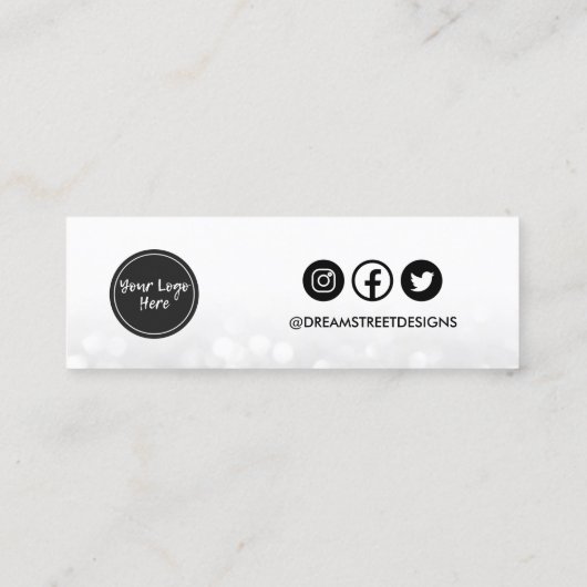 シルバーグリッターロゴSNSイヤリングディスプレイB スキニー名刺 (裏面)
