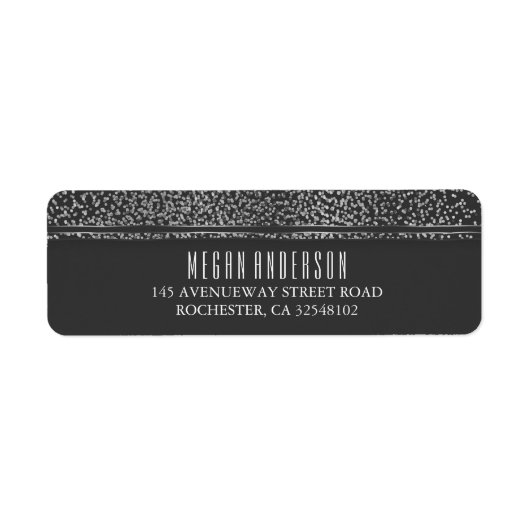 シルバーグリッターヴィンテージグ結婚ラム ラベル (正面)