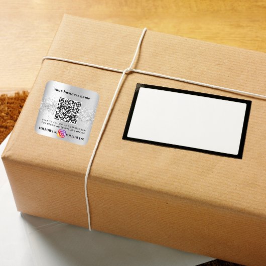 シルバーグリッター事業QRコードインスタグラム スクエアシール