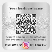 シルバーグリッター事業QRコードインスタグラム スクエアシール (正面)