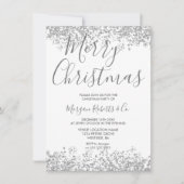 シルバーグリッター企業の又はファミリークリスマスパーティー 招待状 (正面)