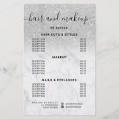 シルバーグリッター価格ロゴ大理石オープン チラシ (裏面)