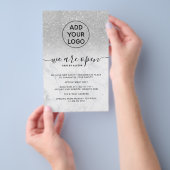 シルバーグリッター価格ロゴ大理石 お店はオープンしています チラシ (ハンドル)