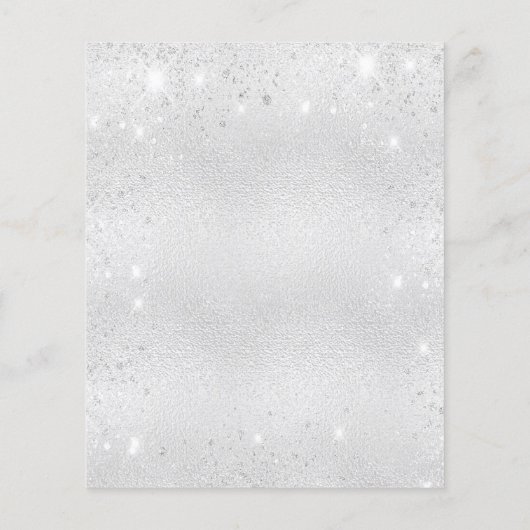 シルバーグリッター写真のウェディング日付カードを保存 (裏面)