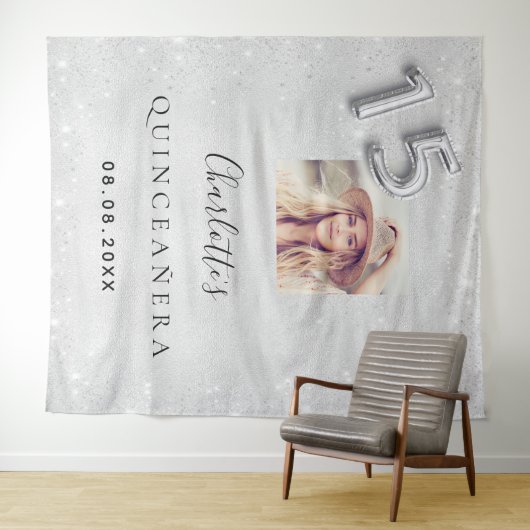 シルバーグリッター写真キンセアニェラへようこそ タペストリー (インサイチュ(横))