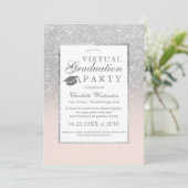 シルバーグリッター写真バーチャル卒業パーティー 招待状 (スタンド正面)