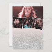 シルバーグリッター写真バーチャル卒業パーティー 招待状 (裏面)