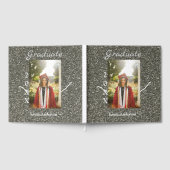 シルバーグリッター写真卒業add name class文字 ゲストブック (全面)