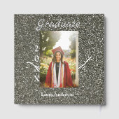 シルバーグリッター写真卒業add name class文字 ゲストブック (裏面)