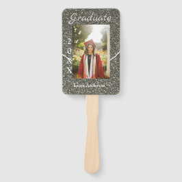 シルバーグリッター写真卒業add name class文字 ハンドファン