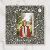 シルバーグリッター写真卒業add name class文字 フェイバータグ (裏面)