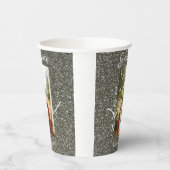 シルバーグリッター写真卒業add name class文字 紙コップ (左)