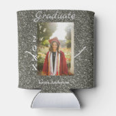 シルバーグリッター写真卒業add name class文字 缶クーラー (裏面)