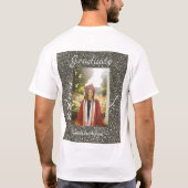 シルバーグリッター写真卒業add name class文字 tシャツ (裏面)