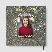 シルバーグリッター写真20th誕生日の追加の名前の日付 ゲストブック (裏面)