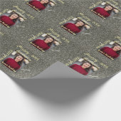 シルバーグリッター写真20th誕生日の追加の名前の日付 ラッピングペーパー (角)