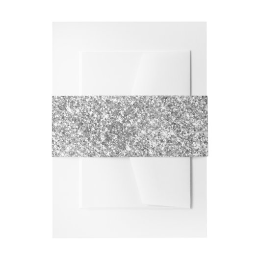 シルバーグリッター写真 招待状ベリーバンド (正面例)