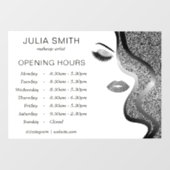 シルバーグリッター効果のメイクアップ ウィンドウサイン (シート)