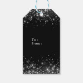 シルバーグリッター及びブラックエレガントモノグラムの ギフトタグ (裏面)