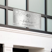 シルバーグリッター名の誕生日 横断幕 (ビルの外側)