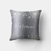 シルバーグリッター名スクリプト クッション (裏面)