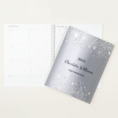 シルバーグリッター名スクリプト プランナー手帳 (ディスプレー)