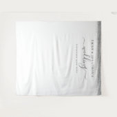 シルバーグリッター名前 ウェディングフォト背景 タペストリー (正面(横))