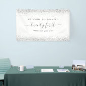 シルバーグリッター名日付21へようこそ 横断幕 (トレードショー)