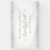 シルバーグリッター名日付21へようこそ 横断幕 (縦)