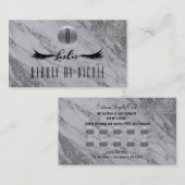 シルバーグリッター大理石まつげ顧客ロイヤリティカード ロイヤリティカード (正面/裏面)