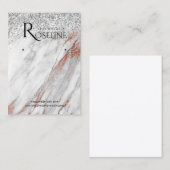 シルバーグリッター大理石ホワイトロゴイヤリングディスプレイ 名刺 (正面/裏面)