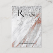 シルバーグリッター大理石ホワイトロゴイヤリングディスプレイ 名刺 (正面)