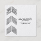 シルバーグリッター幾何学的ボホ スクエア名刺 (裏面)