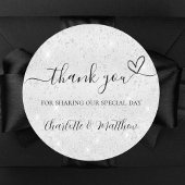 シルバーグリッター感謝していが君の結婚心を ラウンドシール