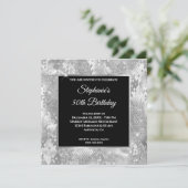 シルバーグリッター抽象芸術スネークグラム誕生日 招待状 (スタンド正面)