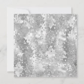 シルバーグリッター抽象芸術スネークグラム誕生日 招待状 (裏面)