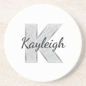 シルバーグリッター文字K コースター (正面)