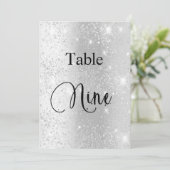 シルバーグリッター書道テーブル9枚9枚 招待状 (スタンド正面)